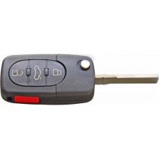 CARCASA VW-AUDI  con llave Abatible 4 botones frecuencia T para control de alarma 