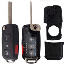 CARCASA VW Jetta Clasico Mod. 09-15 con llave Abatible 4 botones para control de alarma 