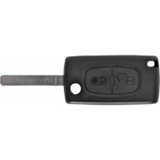 CARCASA PEUGEOT 407  2 botones con llave Regata abatible para control de alarma con base para pila (sin ranura)