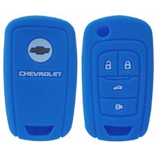 FUNDA DE SILICON PARA CONTROL CHEVROLET Camaro 4 botones con logo color Azul Marino