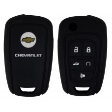 FUNDA DE SILICON PARA CONTROL CHEVROLET Camaro 5 botones con logo color Negro