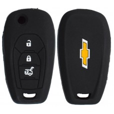 FUNDA DE SILICON PARA CONTROL CHEVROLET Cruze-Malibu 3 botones color Negro