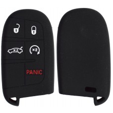 FUNDA DE SILICON PARA CONTROL CHRYSLER tipo bala 5 botones color Negro