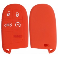 FUNDA DE SILICON PARA CONTROL CHRYSLER tipo bala 5 botones color Rojo