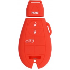 FUNDA DE SILICON PARA CONTROL CHRYSLER tipo fobik 4 botones color Rojo