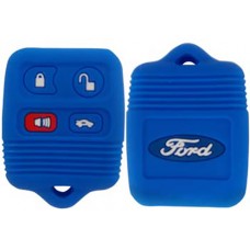 FUNDA DE SILICON PARA CONTROL FORD 4 botones realzados con logo Color Azul
