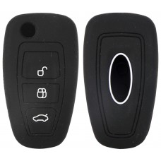 FUNDA DE SILICON PARA CONTROL FORD Focus Mod. 11-14 de 3 botones con logo Color Negro
