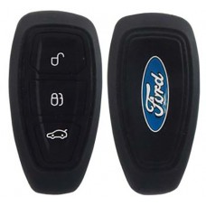 FUNDA DE SILICON PARA CONTROL FORD Fiesta de presencia Mod. 14-17 de 3 botones con logo Color Negro