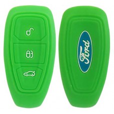 FUNDA DE SILICON PARA CONTROL FORD Fiesta de presencia Mod. 14-17 de 3 botones con logo Color Verde