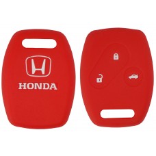 FUNDA DE SILICON PARA CONTROL HONDA 3 botones con logo color Rojo