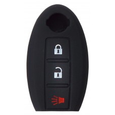 FUNDA DE SILICON PARA CONTROL NISSAN de presencia 3 botones Sin Logo Color Negro