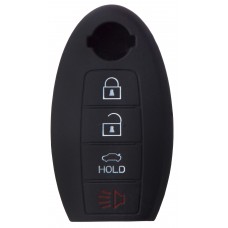 FUNDA DE SILICON PARA CONTROL NISSAN de presencia 4 botones Color Negro