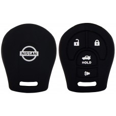 FUNDA DE SILICON PARA CONTROL NISSAN 4 botones con logo color Negro