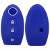 FUNDA DE SILICON PARA CONTROL NISSAN  de presencia 4 botones con logo Color Azul Claro