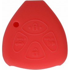 FUNDA DE SILICON PARA CONTROL TOYOTA 4 Botones Color Rojo