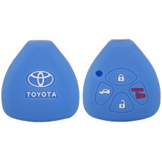 FUNDA DE SILICON PARA CONTROL TOYOTA 4 Botones con logo  color Azul Claro