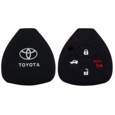 FUNDA DE SILICON PARA CONTROL TOYOTA 4 Botones con logo  color Negro
