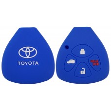 FUNDA DE SILICON PARA CONTROL TOYOTA 4 Botones con logo  color Azul Marino