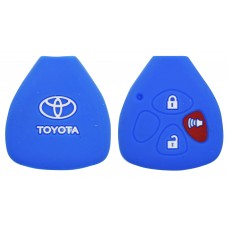 FUNDA DE SILICON PARA CONTROL TOYOTA 3 Botones con logo  color Azul