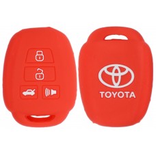 FUNDA DE SILICON PARA CONTROL TOYOTA Yaris-Corolla 4 botones color Rojo