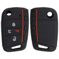 FUNDA DE SILICON PARA CONTROL VW de 4 botones color Negro