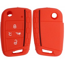 FUNDA DE SILICON PARA CONTROL VW de 4 botones color Rojo