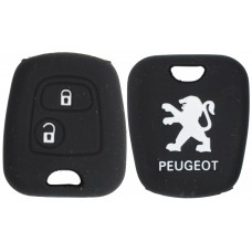 FUNDA DE SILICON PARA CONTROL PEUGEOT 2 botones color Negro