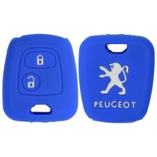 FUNDA DE SILICON PARA CONTROL PEUGEOT 2 botones color Azul