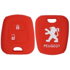 FUNDA DE SILICON PARA CONTROL PEUGEOT 2 botones color Rojo