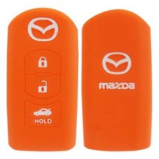 FUNDA DE SILICON PARA CONTROL MAZDA de Presencia 3 botones con logo Color Anaranjado