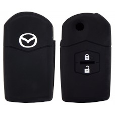 FUNDA DE SILICON PARA CONTROL MAZDA de 2 botones con logo Color Negro * con hueco
