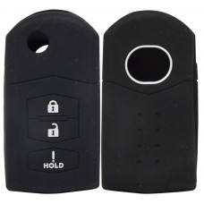 FUNDA DE SILICON PARA CONTROL MAZDA de 3 botones con logo Color Negro