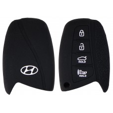 FUNDA DE SILICON PARA CONTROL HYUNDAI de 4 botones de presencia CON logo Color Negro