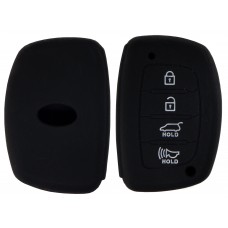FUNDA DE SILICON PARA CONTROL HYUNDAI de 4 botones de presencia SIN logo Color Negro