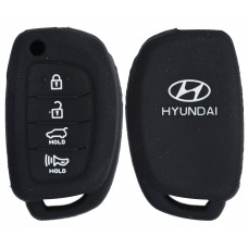 FUNDA DE SILICON PARA CONTROL HYUNDAI de 4 botones con logo Color Negro