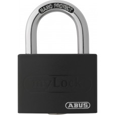 CANDADO ALUMINIO FORRO PLASTICO ABUS Negro de 42.5 mm. Arco de acero Cilindro precision SEG. Nivel 5