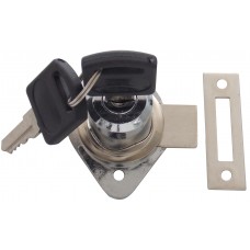 CERRADURA PARA MUEBLE DE SOBREPONER LLAVE STD. Cilindro Cromado 2.2 cm. Traba sencilla 