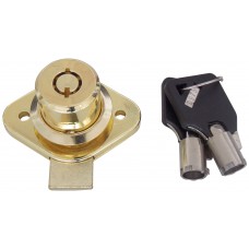 CERRADURA PARA MUEBLE DE SOBREPONER LLAVE TUBULAR Cilindro Dorado 2.2 cm. Traba sencilla  7 PERNOS