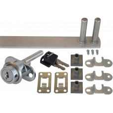 CERRADURA PARA MUEBLE DE SOBREPONER TRABA FRONTAL LLAVE STD 180° con barra de 60 cm. y accs.