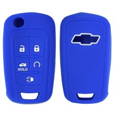 FUNDA DE SILICON PARA CONTROL CHEVROLET 5 Botones Color Azul
