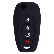 FUNDA DE SILICON PARA CONTROL CHEVROLET Cruze-Malibu 4 botones color Negro