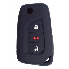 FUNDA DE SILICON PARA CONTROL TOYOTA HILUX 3 BOTONES COLOR NEGRO