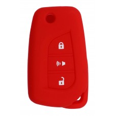 FUNDA DE SILICON PARA CONTROL TOYOTA HILUX 3 BOTONES COLOR ROJO