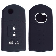 FUNDA DE SILICON PARA CONTROL MAZDA de 4 botones con logo Color Negro