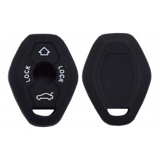 FUNDA DE SILICON PARA CONTROL BMW LLAVE DIAMANTE  2 BOTONES NEGRO