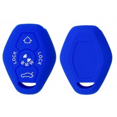FUNDA DE SILICON PARA CONTROL BMW LLAVE DIAMANTE  2 BOTONES AZUL