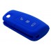 FUNDA DE SILICON PARA CONTROL FORD Focus Mod. 07-13 de 3 botones con logo Color Azul