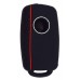 FUNDA DE SILICON PARA CONTROL VW DE 3 BOTONES COLOR NEGRO