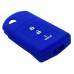 FUNDA DE SILICON PARA CONTROL MAZDA de 3 botones Color Azul