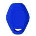 FUNDA DE SILICON PARA CONTROL BMW LLAVE DIAMANTE  2 BOTONES AZUL